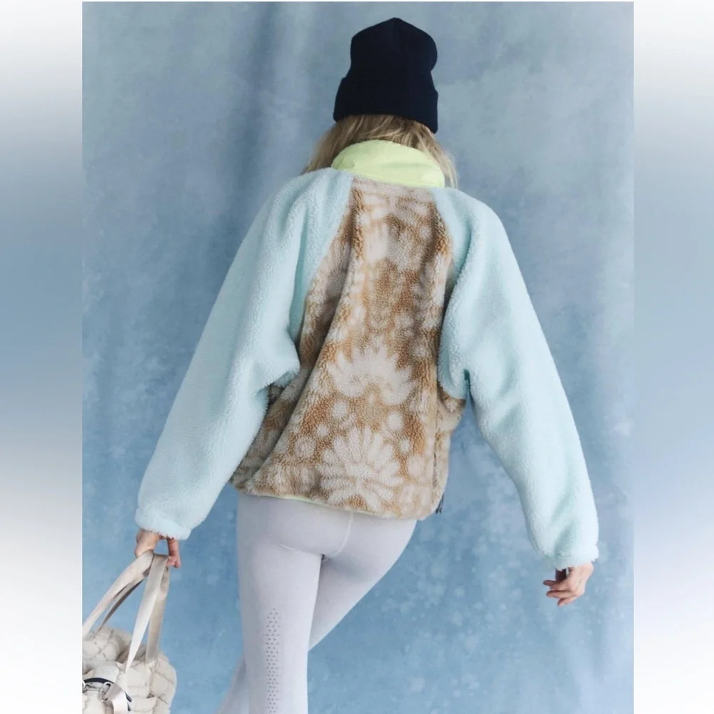 Free People Colorful Fleece Pullover with Neon Accents - Picture 2 of 2